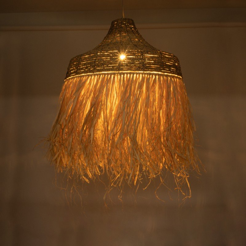 GLOBOSTAR® PORTOFERRAIO 02186 Boho Κρεμαστό Φωτιστικό Οροφής με Ντουί 1 x E27 AC 220-240V IP20 - Μπεζ - Μ80 x Π80 x Υ120cm