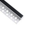 GLOBOSTAR® ALP-PLASTERIN GYPSO 70835-3M Χωνευτό Τερματικό Προφίλ Αλουμινίου Ειδικό για Γυψοσανίδα με Μαύρο Φιμέ Πατητό Κάλυμμα για Ταινίες LED IP20 - Ασημί & Μαύρο - Μ300 x Π3.1 x Υ1.3cm - Πακέτο 5 Τεμαχίων