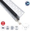 GLOBOSTAR® ALP-PLASTERIN GYPSO 70837-3M Χωνευτό Προφίλ Αλουμινίου Ειδικό για Εσωτερική Γωνία Γυψοσανίδας με Μαύρο Φιμέ Πατητό Κάλυμμα για Ταινίες LED IP20 - Ασημί & Μαύρο - Μ300 x Π3.1 x Υ1.3cm - Πακέτο 5 Τεμαχίων