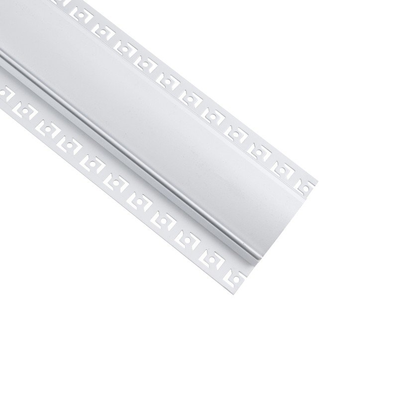 GLOBOSTAR® ALP-PLASTERIN GYPSO 70840-3M Χωνευτό Προφίλ Αλουμινίου Ειδικό για Δημιουργία Κρυφού Φωτισμού σε Γυψοσανίδα με Λευκό Γαλακτερό Πατητό Κάλυμμα για Ταινίες LED IP20 - Ασημί & Λευκό - Μ300 x Π9.7 x Υ2cm - Πακέτο 5 Τεμαχίων