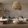 GLOBOSTAR® GUADELOUPE 02159 Boho Κρεμαστό Φωτιστικό Οροφής με Ντουί 1 x E27 AC 220-240V IP20 - Μπεζ - Μ120 x Π120 x Υ100cm