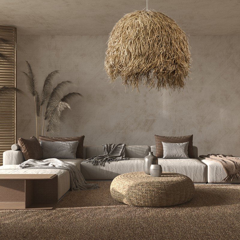 GLOBOSTAR® GUADELOUPE 02159 Boho Κρεμαστό Φωτιστικό Οροφής με Ντουί 1 x E27 AC 220-240V IP20 - Μπεζ - Μ120 x Π120 x Υ100cm