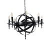 GLOBOSTAR® ESTELLE 01003 Vintage Κρεμαστό Φωτιστικό Οροφής με Ντουί 8 x E14 AC 220-240V IP20 - Μαύρο - Μ65 x Π65 x Y50cm
