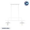 GLOBOSTAR® REGAL 01008 Vintage Φωτιστικό Οροφής με Ντουί 2 x E27 AC 220-240V IP20 - Λευκό - Μ80 x Π26 x Υ82cm
