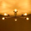GLOBOSTAR® OLINDA 01385 Μοντέρνο Φωτιστικό Οροφής με Ντουί 6 x E27 AC 220-240V IP20 - Λευκό & Χάλκινο - Μ60 x Π60 x Υ20cm