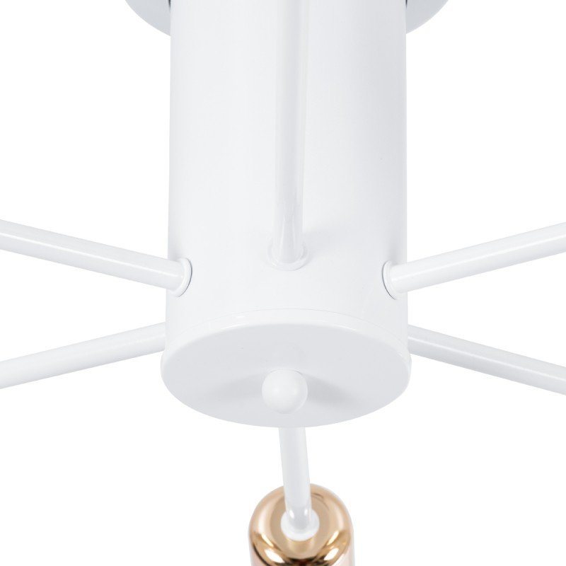 GLOBOSTAR® OLINDA 01385 Μοντέρνο Φωτιστικό Οροφής με Ντουί 6 x E27 AC 220-240V IP20 - Λευκό & Χάλκινο - Μ60 x Π60 x Υ20cm