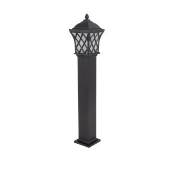 GloboStar® SHELTER 01400 Vintage Φωτιστικό Κολωνάκι Κήπου Μονόφωτο 1 x E27 Καφέ Μεταλλικό Πλέγμα L19 x W19 x H100cm