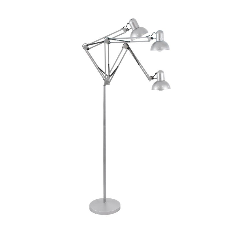 GLOBOSTAR® AUDREY 01469 Vintage Επιδαπέδιο Φωτιστικό με Ντουί 1 x E27 AC 220-240V IP20 - Ασημί - Μ15 x Π15 x Υ190cm