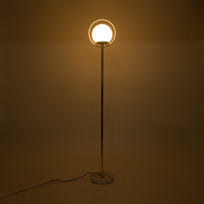 GLOBOSTAR® VERSAILLES 01541 Μοντέρνο Επιδαπέδιο Φωτιστικό με Ντουί 1 x E27 AC 220-240V IP20 - Χρυσό & Λευκό - Μ25 x Π25 x Υ150cm