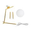 GLOBOSTAR® ELFIS 01551 Μοντέρνο Επιτραπέζιο Φωτιστικό Πορτατίφ με Ντουί 1 x E27 AC 220-240V IP20 - Χρυσό & Λευκό - Μ15 x Π15 x Υ53cm