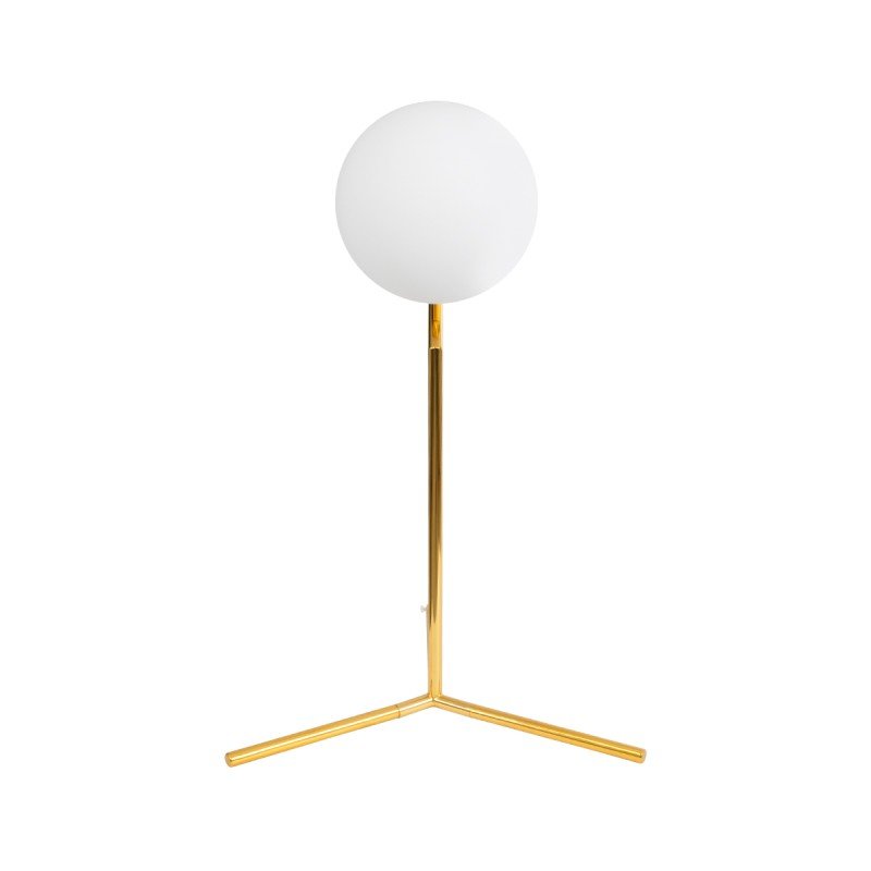 GLOBOSTAR® ELFIS 01551 Μοντέρνο Επιτραπέζιο Φωτιστικό Πορτατίφ με Ντουί 1 x E27 AC 220-240V IP20 - Χρυσό & Λευκό - Μ15 x Π15 x Υ53cm