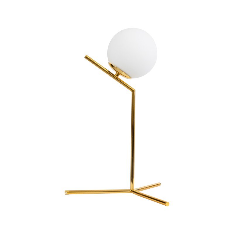 GLOBOSTAR® ELFIS 01551 Μοντέρνο Επιτραπέζιο Φωτιστικό Πορτατίφ με Ντουί 1 x E27 AC 220-240V IP20 - Χρυσό & Λευκό - Μ15 x Π15 x Υ53cm