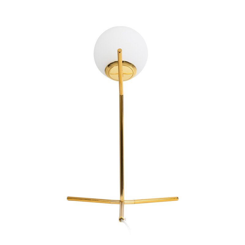 GLOBOSTAR® ELFIS 01551 Μοντέρνο Επιτραπέζιο Φωτιστικό Πορτατίφ με Ντουί 1 x E27 AC 220-240V IP20 - Χρυσό & Λευκό - Μ15 x Π15 x Υ53cm