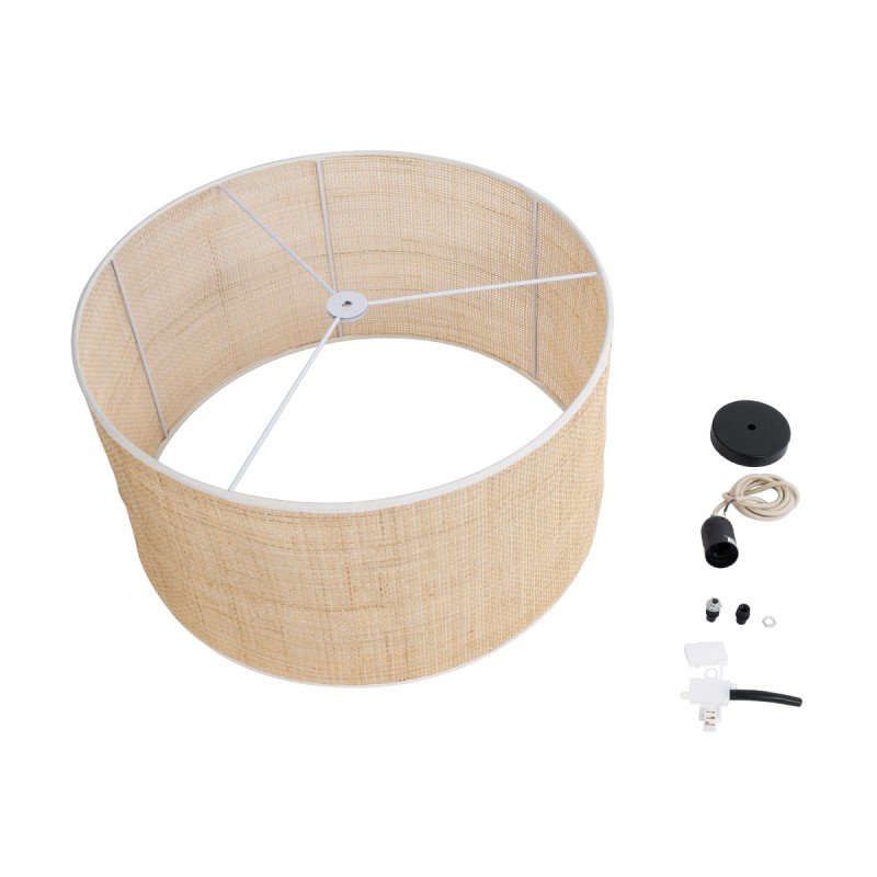 GLOBOSTAR® YOTTO 01822 Boho Κρεμαστό Φωτιστικό Οροφής με Ντουί 1 x E27 AC 220-240V IP20 - Μπεζ - Μ55 x Π55 x Y30cm