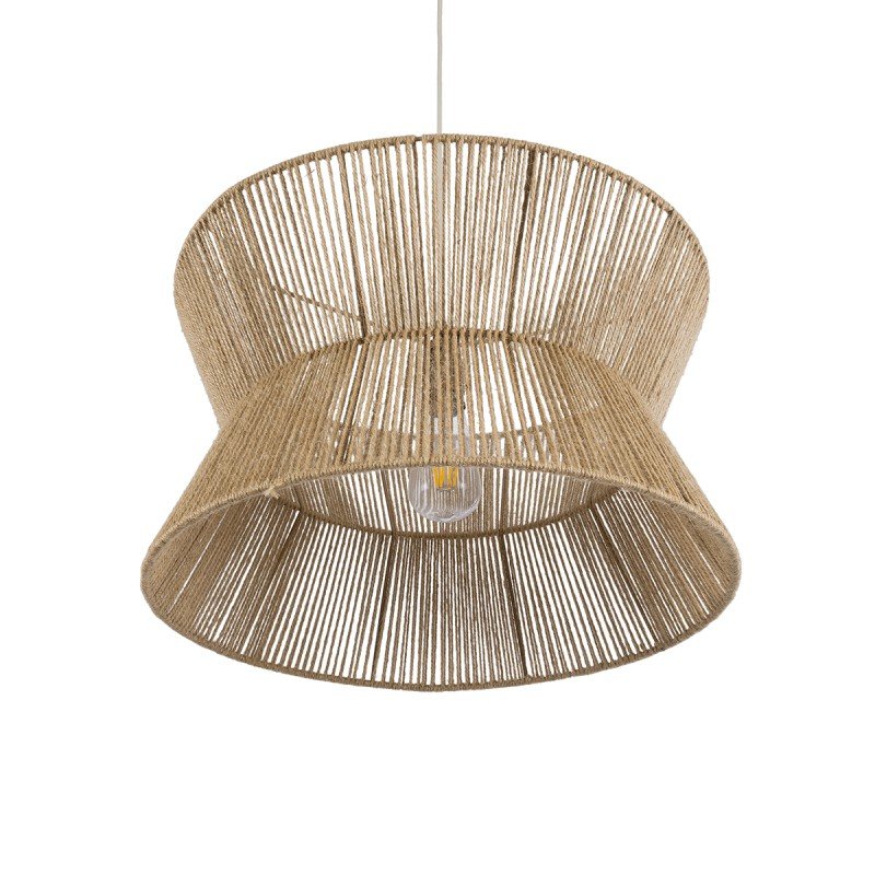 GLOBOSTAR® BISBEE 02204 Boho Κρεμαστό Φωτιστικό Οροφής με Ντουί 1 x E27 AC 220-240V IP20 - Μπεζ - Μ50 x Π50 x Υ28cm