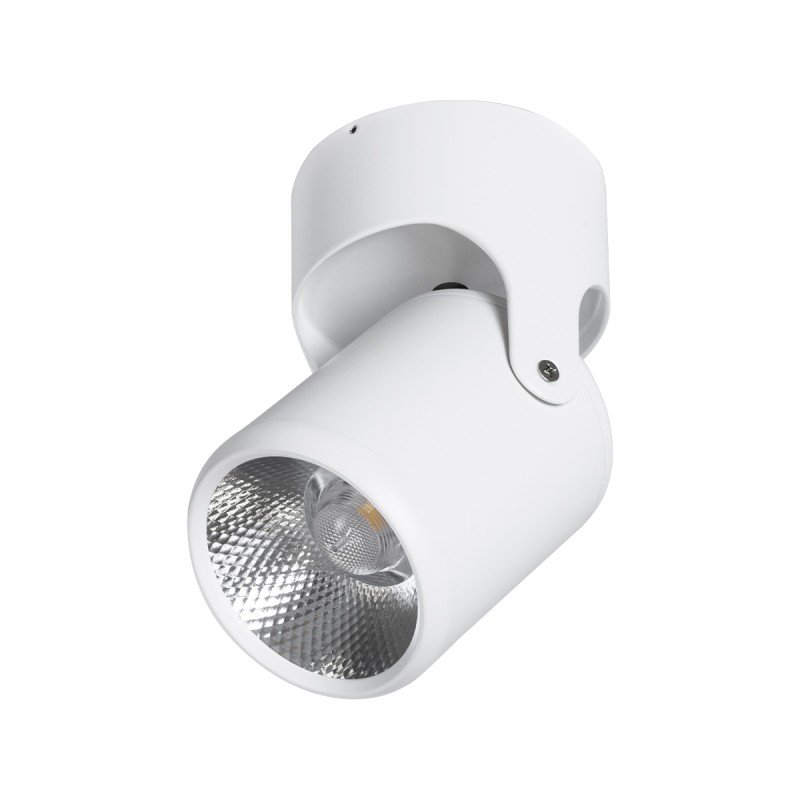 GLOBOSTAR® DETRONIC 60501 Κινούμενο Downlight Σποτ LED 10W 1300lm 24° AC 220-240V IP20 Φυσικό Λευκό 4500K - Bridgelux COB Chip & TÜV SÜD Driver - Λευκό Ματ - Μ9 x Π9 x Υ16cm - 5 Χρόνια Εγγύηση