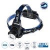 GloboStar® 79055 Φακός Κεφαλής Επαναφορτιζόμενος LED CREE XML2-T6 Chip 10 Watt 800lm με 2 x 18650 Μπαταρίες 5200mAh - Ψυχρό Λευκό 6000K - Μ8.5 x Π6.5 x Υ7cm