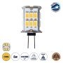 GLOBOSTAR® G4BACK 76136 Λάμπα G4 LED 6W 600lm 320° DC 12-24V IP20 Θερμό Λευκό 2700K Dimmable - Sanan SMD Chip - Back Pin - Μ1.9 x Π1.9 x Υ3.7cm - 2 Χρόνια Εγγύηση