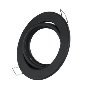 GLOBOSTAR® ORO 77815 Χωνευτή Κινούμενη Βάση για Σποτ MR16 με Ντουί GU10/GU5.3 IP20 - Μαύρο Ματ - Μ9.2 x Π9.2 x Υ2.8cm / Q7.6cm