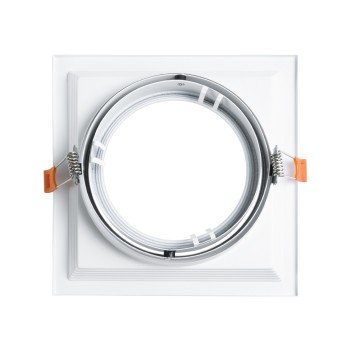 GLOBOSTAR® VITA 77852 Χωνευτή Κινούμενη Βάση για Σποτ AR111 για Ντουί GU10/GU5.3 IP20 - Λευκό - Μ18 x Π18 x Υ4.5cm / Q17.5 x 17.5cm