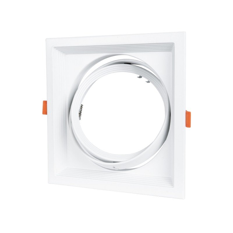 GLOBOSTAR® VITA 77852 Χωνευτή Κινούμενη Βάση για Σποτ AR111 για Ντουί GU10/GU5.3 IP20 - Λευκό - Μ18 x Π18 x Υ4.5cm / Q17.5 x 17.5cm