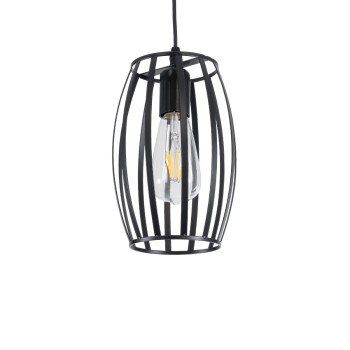GLOBOSTAR® ZEBRA 01062 Μοντέρνο Κρεμαστό Φωτιστικό Οροφής με Ντουί 1 x E27 AC 220-240V IP20 - Μαύρο - Μ15 x Π15 x Υ24cm
