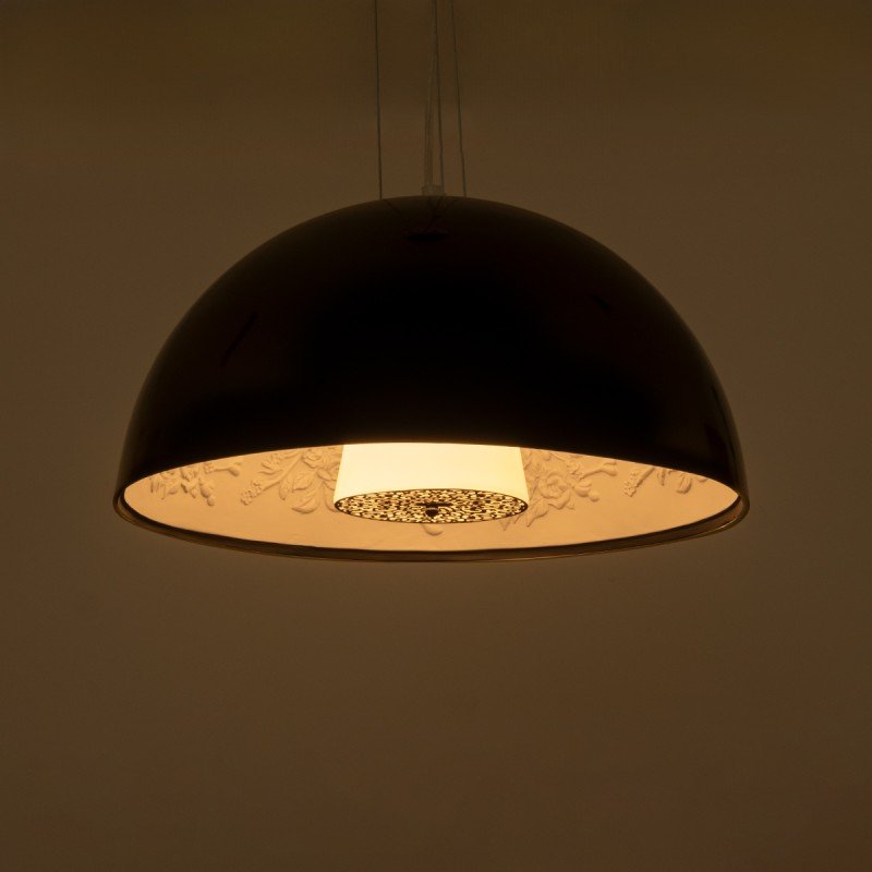 GLOBOSTAR® SERENIA 01151 Μοντέρνο Κρεμαστό Φωτιστικό Οροφής με Ντουί 1 x E27 AC 220-240V IP20 - Μαύρο & Λευκό - Μ40 x Π40 x Υ20cm