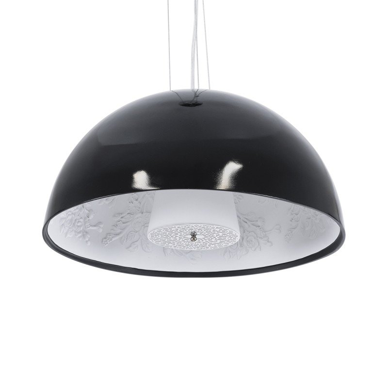 GLOBOSTAR® SERENIA 01151 Μοντέρνο Κρεμαστό Φωτιστικό Οροφής με Ντουί 1 x E27 AC 220-240V IP20 - Μαύρο & Λευκό - Μ40 x Π40 x Υ20cm