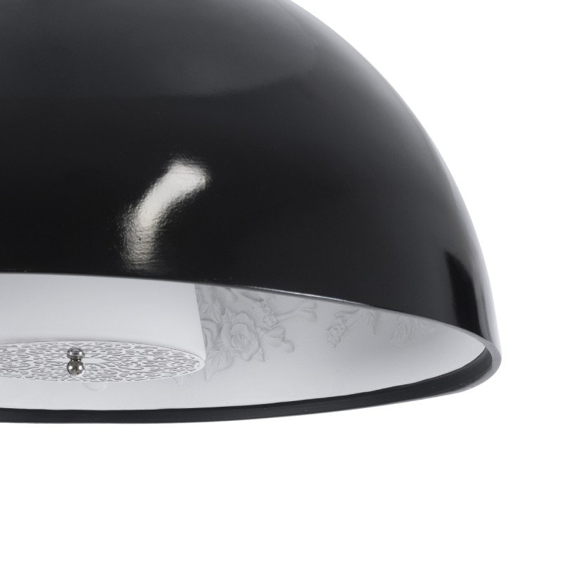 GLOBOSTAR® SERENIA 01151 Μοντέρνο Κρεμαστό Φωτιστικό Οροφής με Ντουί 1 x E27 AC 220-240V IP20 - Μαύρο & Λευκό - Μ40 x Π40 x Υ20cm