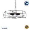 GLOBOSTAR® HELIX 01164 Vintage Κρεμαστό Φωτιστικό Οροφής με Ντουί 5 x E27 AC 220-240V IP20 - Μαύρο - Μ46 x Π46 x Υ13cm