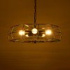 GLOBOSTAR® HELIX 01164 Vintage Κρεμαστό Φωτιστικό Οροφής με Ντουί 5 x E27 AC 220-240V IP20 - Μαύρο - Μ46 x Π46 x Υ13cm