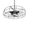 GLOBOSTAR® HELIX 01164 Vintage Κρεμαστό Φωτιστικό Οροφής με Ντουί 5 x E27 AC 220-240V IP20 - Μαύρο - Μ46 x Π46 x Υ13cm