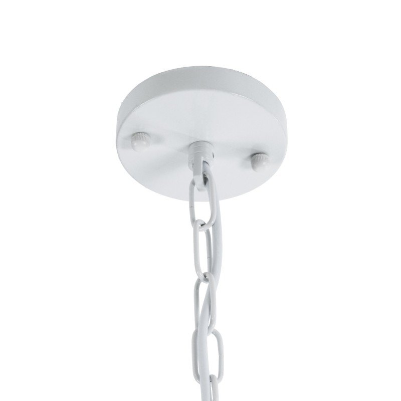 GLOBOSTAR® LARKIN 01174 Vintage Κρεμαστό Φωτιστικό Οροφής με Ντουί 1 x E27 AC 220-240V IP20 - Λευκό - Μ30 x Π30 x Y28cm