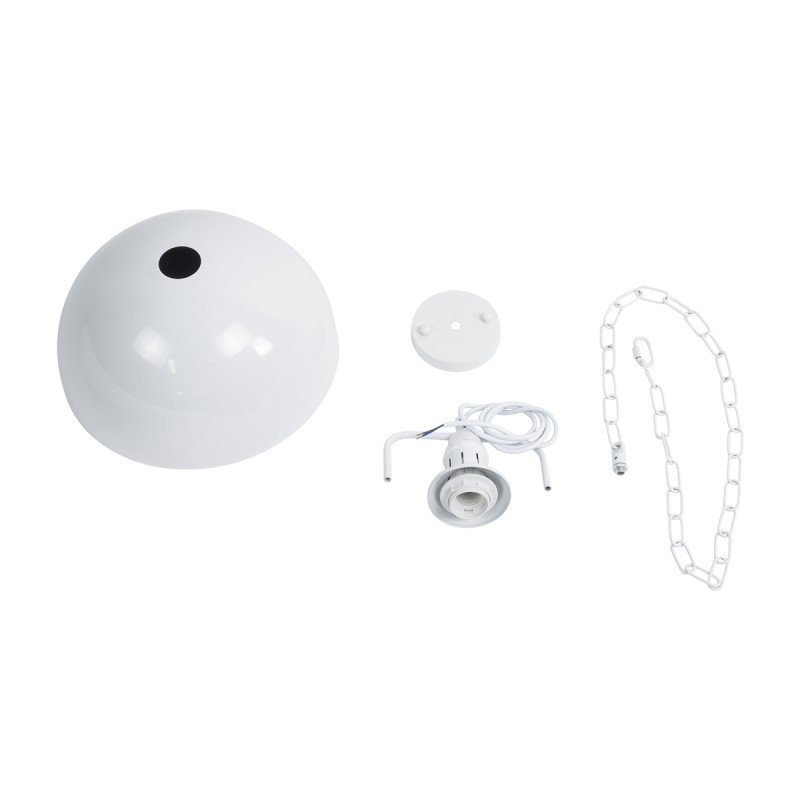 GLOBOSTAR® LARKIN 01174 Vintage Κρεμαστό Φωτιστικό Οροφής με Ντουί 1 x E27 AC 220-240V IP20 - Λευκό - Μ30 x Π30 x Y28cm