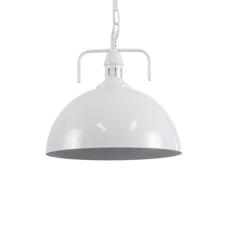 GLOBOSTAR® LARKIN 01174 Vintage Κρεμαστό Φωτιστικό Οροφής με Ντουί 1 x E27 AC 220-240V IP20 - Λευκό - Μ30 x Π30 x Y28cm