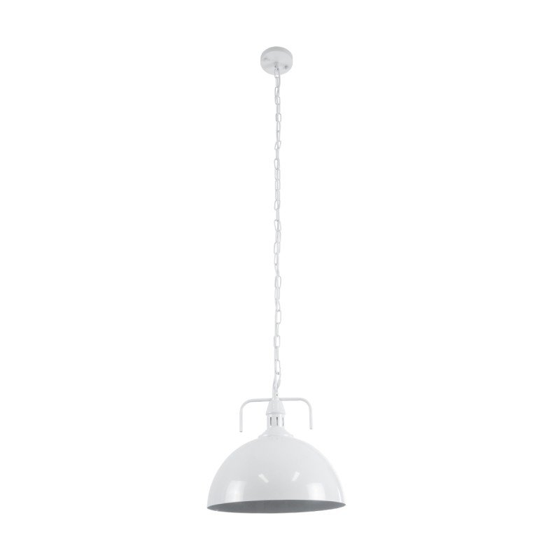 GLOBOSTAR® LARKIN 01174 Vintage Κρεμαστό Φωτιστικό Οροφής με Ντουί 1 x E27 AC 220-240V IP20 - Λευκό - Μ30 x Π30 x Y28cm