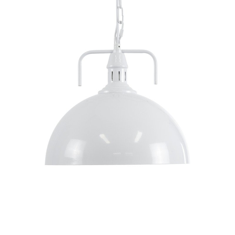 GLOBOSTAR® LARKIN 01174 Vintage Κρεμαστό Φωτιστικό Οροφής με Ντουί 1 x E27 AC 220-240V IP20 - Λευκό - Μ30 x Π30 x Y28cm