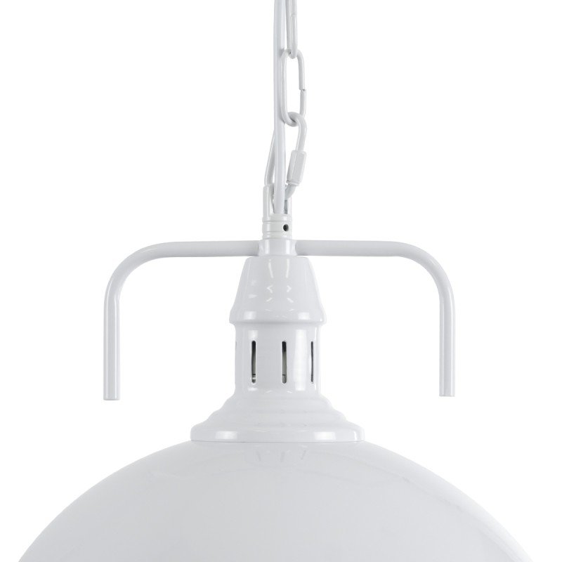 GLOBOSTAR® LARKIN 01174 Vintage Κρεμαστό Φωτιστικό Οροφής με Ντουί 1 x E27 AC 220-240V IP20 - Λευκό - Μ30 x Π30 x Y28cm
