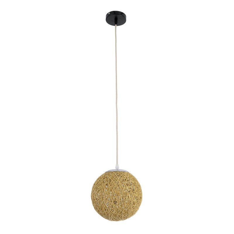 GLOBOSTAR® OCEANA 01200 Boho Κρεμαστό Φωτιστικό Οροφής με Ντουί 1 x E27 AC 220-240V IP20 - Μπεζ - Μ20 x Π20 x Υ20cm