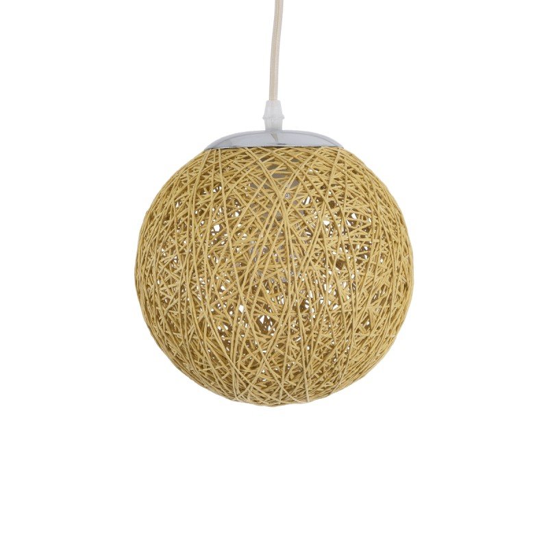 GLOBOSTAR® OCEANA 01200 Boho Κρεμαστό Φωτιστικό Οροφής με Ντουί 1 x E27 AC 220-240V IP20 - Μπεζ - Μ20 x Π20 x Υ20cm