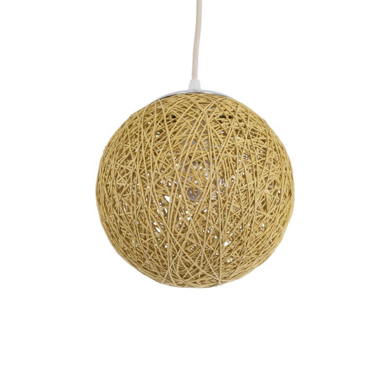 GLOBOSTAR® OCEANA 01200 Boho Κρεμαστό Φωτιστικό Οροφής με Ντουί 1 x E27 AC 220-240V IP20 - Μπεζ - Μ20 x Π20 x Υ20cm