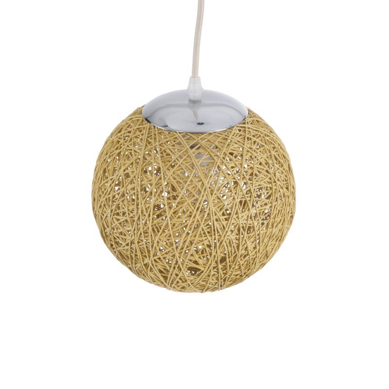 GLOBOSTAR® OCEANA 01200 Boho Κρεμαστό Φωτιστικό Οροφής με Ντουί 1 x E27 AC 220-240V IP20 - Μπεζ - Μ20 x Π20 x Υ20cm