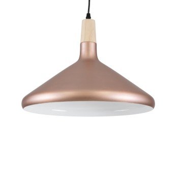 GLOBOSTAR® FELICITA 01223 Μοντέρνο Κρεμαστό Φωτιστικό Οροφής με Ντουί 1 x E27 AC 220-240V IP20 - Χάλκινο & Λευκό - Μ40 x Π40 x Υ30cm