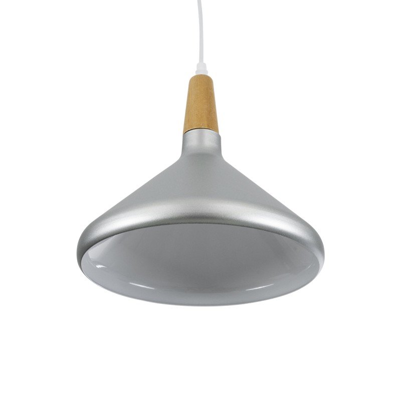 GLOBOSTAR® FELICITA 01277 Μοντέρνο Κρεμαστό Φωτιστικό Οροφής με Ντουί 1 x E27 AC 220-240V IP20 - Ασημί & Μπεζ - Μ30 x Π30 x Υ25cm