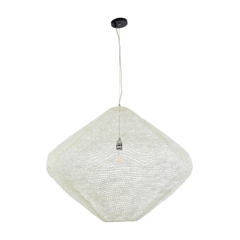GLOBOSTAR® KENTUCKY 01868 Vintage Κρεμαστό Φωτιστικό Οροφής με Ντουί 1 x E27 AC 220-240V IP20 - Μπεζ - Μ90 x Π90 x Υ70cm