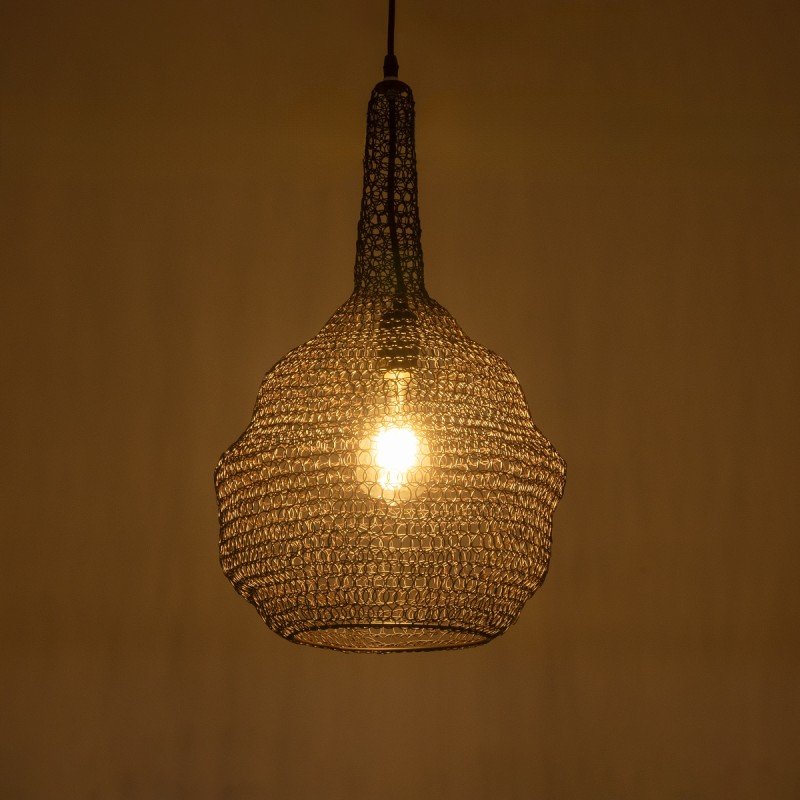 GLOBOSTAR® KENTUCKY 01881 Vintage Κρεμαστό Φωτιστικό Οροφής με Ντουί 1 x E27 AC 220-240V IP20 - Καφέ - Μ30 x Π30 x Υ50cm