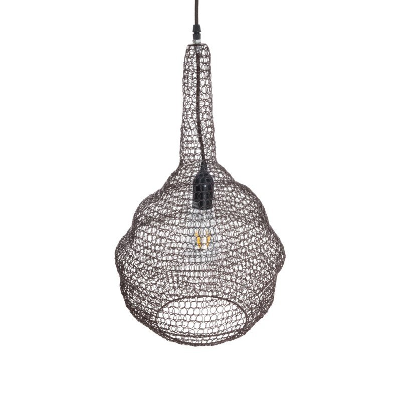 GLOBOSTAR® KENTUCKY 01881 Vintage Κρεμαστό Φωτιστικό Οροφής με Ντουί 1 x E27 AC 220-240V IP20 - Καφέ - Μ30 x Π30 x Υ50cm