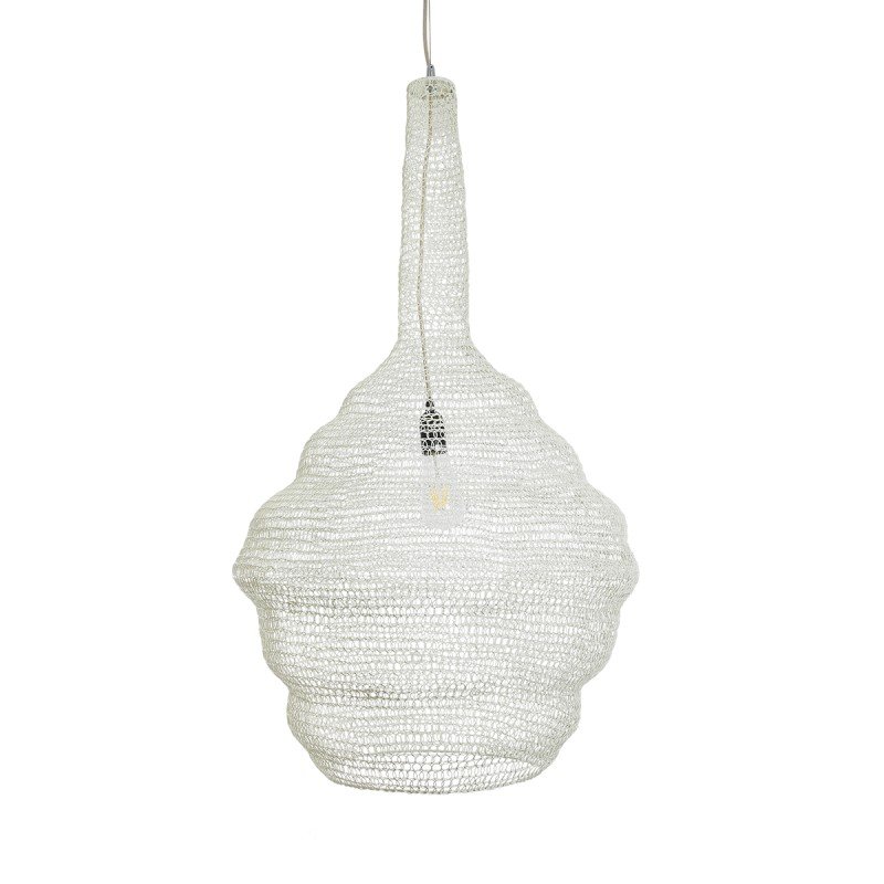 GLOBOSTAR® KENTUCKY 01883 Vintage Κρεμαστό Φωτιστικό Οροφής με Ντουί 1 x E27 AC 220-240V IP20 - Λευκό - Μ60 x Π60 x Υ90cm