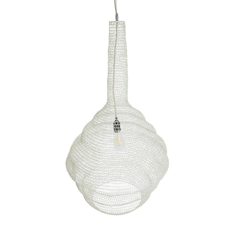 GLOBOSTAR® KENTUCKY 01883 Vintage Κρεμαστό Φωτιστικό Οροφής με Ντουί 1 x E27 AC 220-240V IP20 - Λευκό - Μ60 x Π60 x Υ90cm