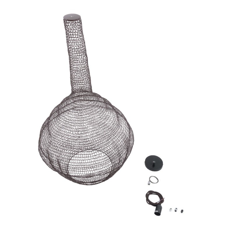 GLOBOSTAR® KENTUCKY 01884 Vintage Κρεμαστό Φωτιστικό Οροφής με Ντουί 1 x E27 AC 220-240V IP20 - Καφέ - Μ60 x Π60 x Υ90cm